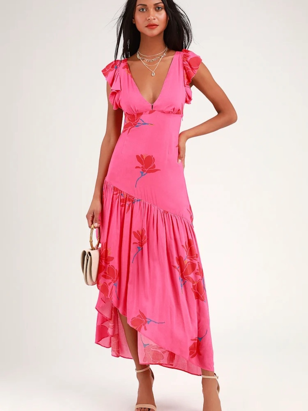 Free People Pink Floral Maxi Dress